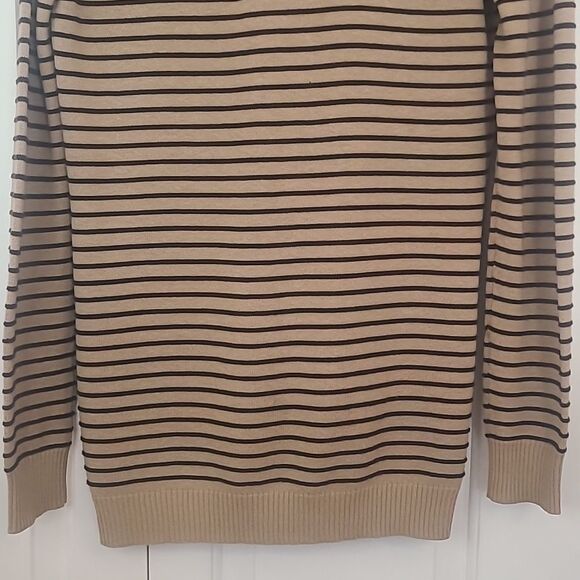 Volcom Tan and Black Striped Cardigan Cotton Blend Light Weight Size S - Picture 8 of 11